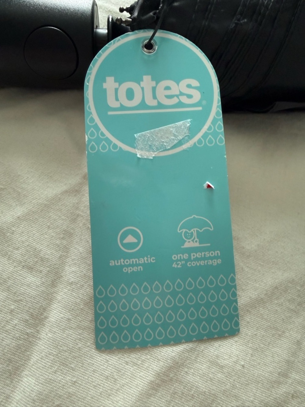 totes Teal Tag Compact Umbrella - Picture 2 of 2